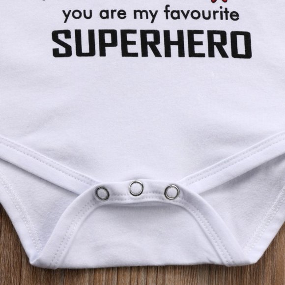 Superhero baby boy outfit onesie Batman Ironman - Picture 4 of 5